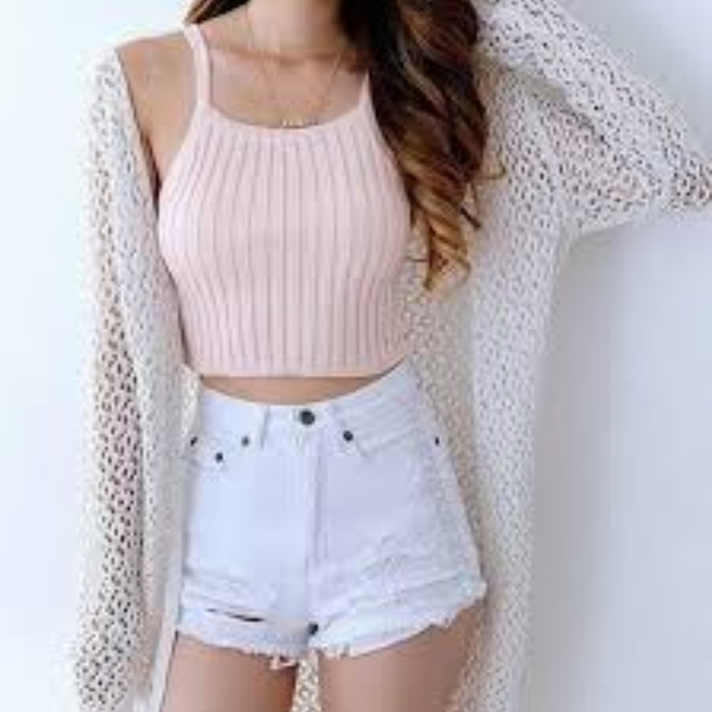 Pink Ribbed Tank *